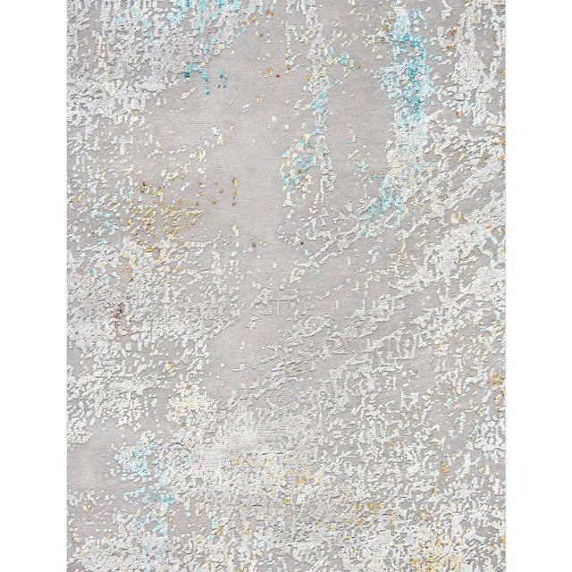 Introduce modern sophistication to your home with Pasargad Home's Modern Collection Hand-Knotted Viscose Silk & Wool Area...