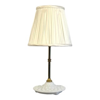Vintage Milk Glass and Brass Lamp For Sale