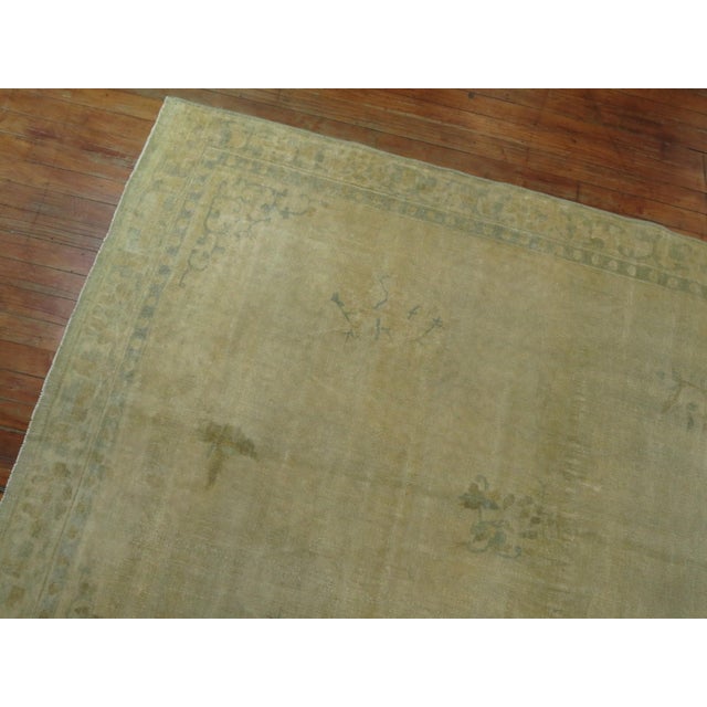 Late 19th Century 19th Century Beige and Green Chinese Gallery Corridor Rug - 5' x 19'2" For Sale - Image 5 of 12