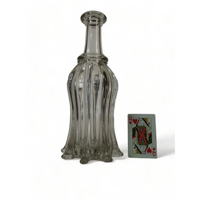 Very rare glass from the earliest American hand-blown manufacturing These originally had cork stoppers. Indented polished...