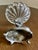Metal Antique Art Nouveau Figural Floral Spelter and Scalloped Glass Centerpiece Tazza For Sale - Image 7 of 17