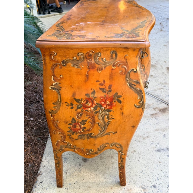 1980s Decorative Crafts Hand Painted French Style Chest For Sale - Image 5 of 12