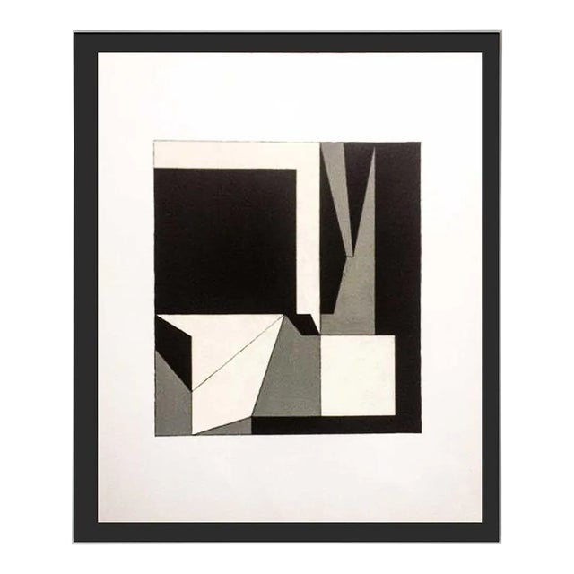 Victor Vasarely Original Lithograph Limited Edition No. 14 W/Custom Frame For Sale
