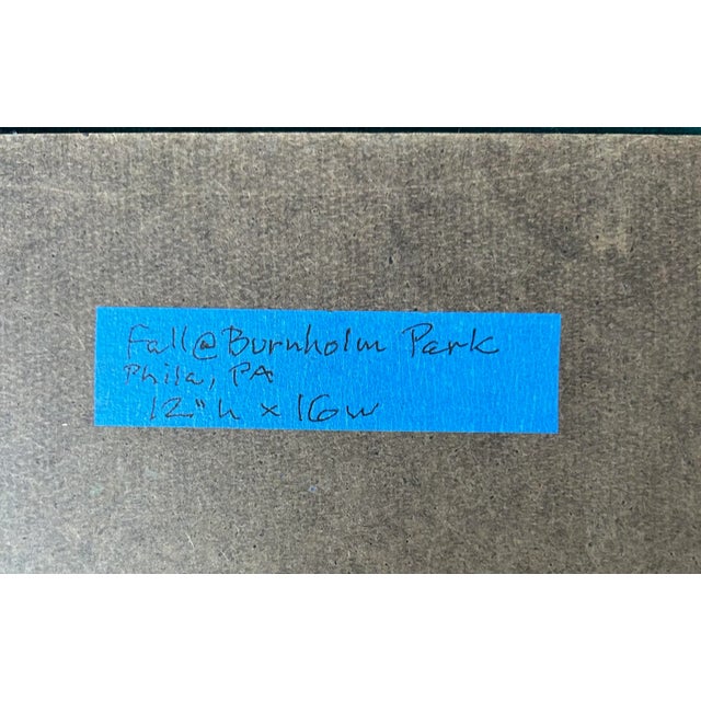 2010s Vintage Impressionist Fall Landscape Oil Painting on Panel For Sale - Image 5 of 5