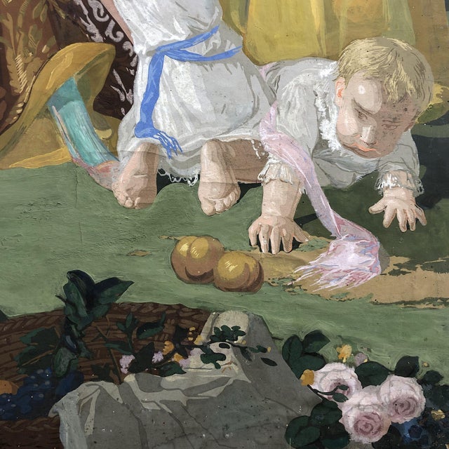 Unknown Artist, Tempera on Cardboard, 1880, Mixed Media For Sale - Image 13 of 16