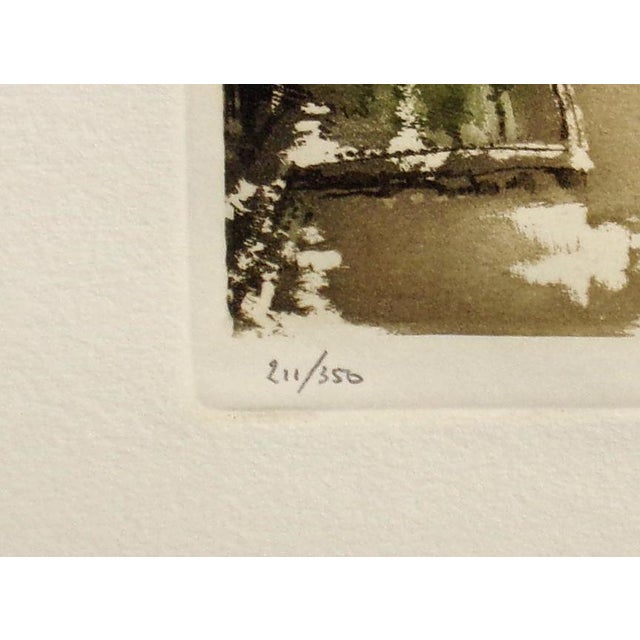 1990s Roger Hebbelinck "Paris Notre Dame" Hand Signed Color Etching Unframed For Sale - Image 5 of 8