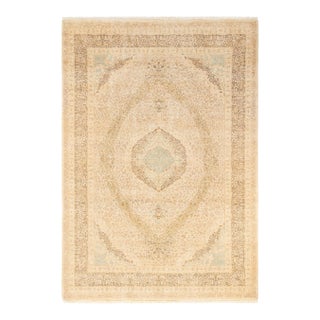 Mogul, One-of-a-Kind Hand-Knotted Area Rug - Ivory, 6' 3" x 8' 10" For Sale