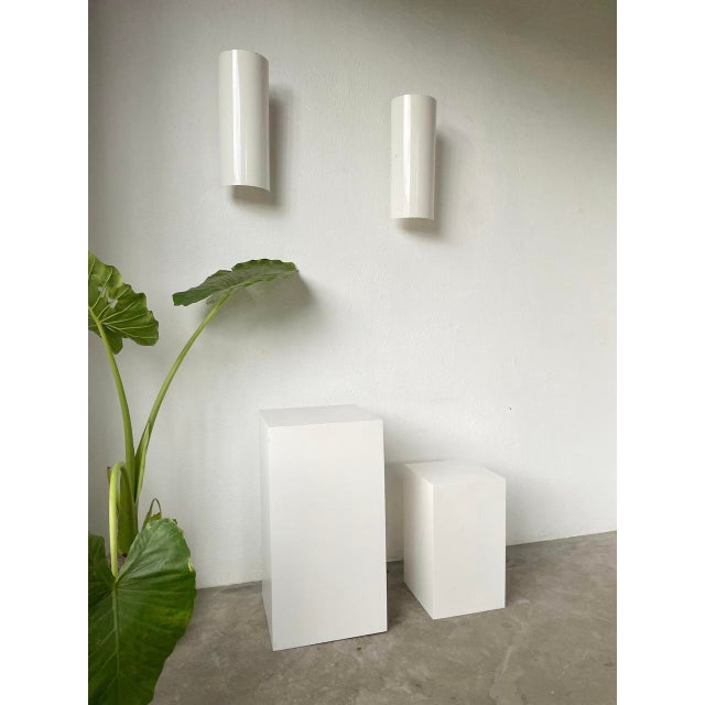 White Lacquered Metal Wall Lights by Parscot, 1980s, Set of 2 For Sale - Image 9 of 18
