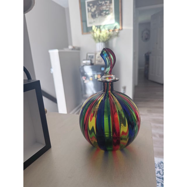 Glass Decorative Bottle Venice Italy vintage This item is a collectible handblown Murano glass perfume bottle featuring...