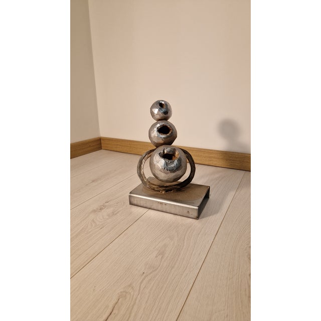 Gino Masciarelli, Informal Design Sculpture, 1970s, Silver Metal For Sale - Image 10 of 10