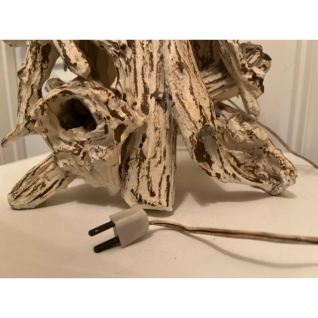 Driftwood Distressed Painted Table Lamp For Sale - Image 10 of 10