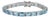 Art Deco Style 26.1 Ct Emerald Cut Blue Topaz Line Tennis Bracelet in Sterling Silver For Sale