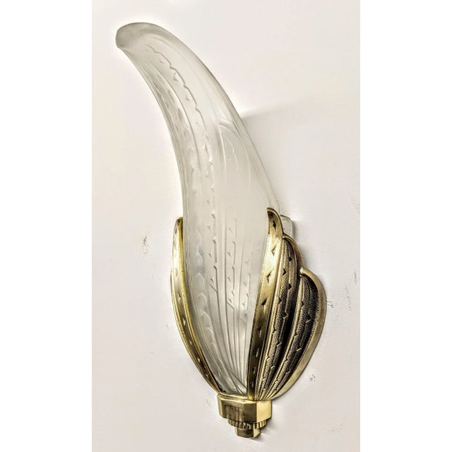 French Art Deco Wall Sconces Signed by Hanots - a Pair For Sale - Image 4 of 6