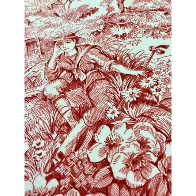 1980s Waverly Cotton Satin Twill Woodland Toile Linen Upholstery Fabric For Sale - Image 5 of 9