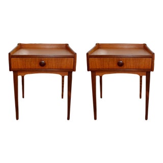 1960s Vintage Pair of Danish Teak Bedside Tables For Sale