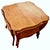 On offer is a charming French Provencial-style, scalloped-edge square table with four triangular nesting chairs. Measuring...