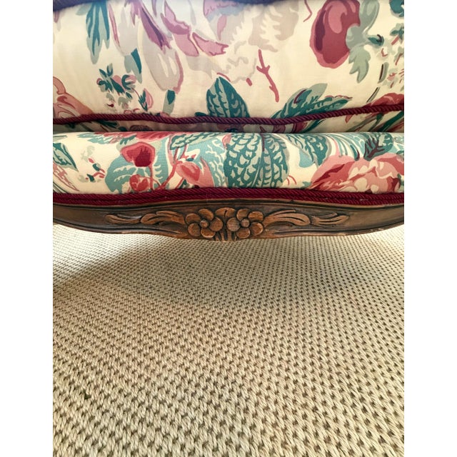 Wood Custom Marquise Bergere Chair Upholstered in Heritage Floral Brunschwig & Fils For Sale - Image 7 of 18