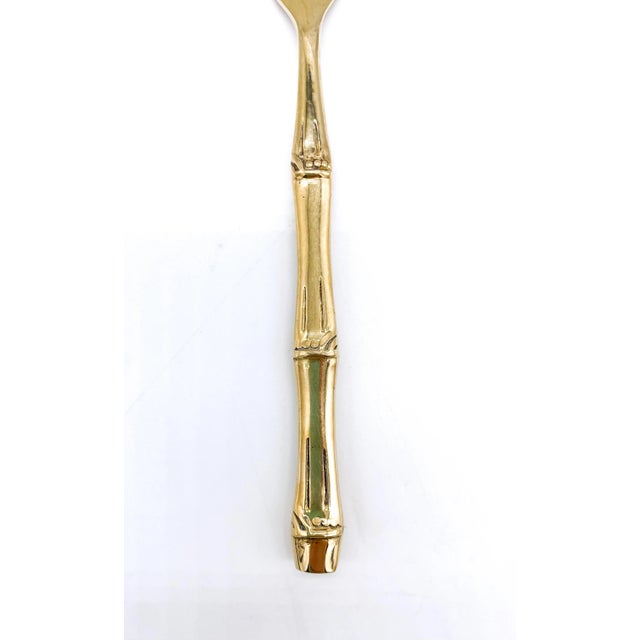 Gold 20th Century Hollywood Regency Bronze Faux Bamboo Appetizer/ Dessert Serving Set Utensils - 6 Pieces For Sale - Image 8 of 11