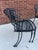 Vintage Wrought Iron Patio Garden Set 6 Chairs 54" Oval Table Minimalist For Sale - Image 4 of 17