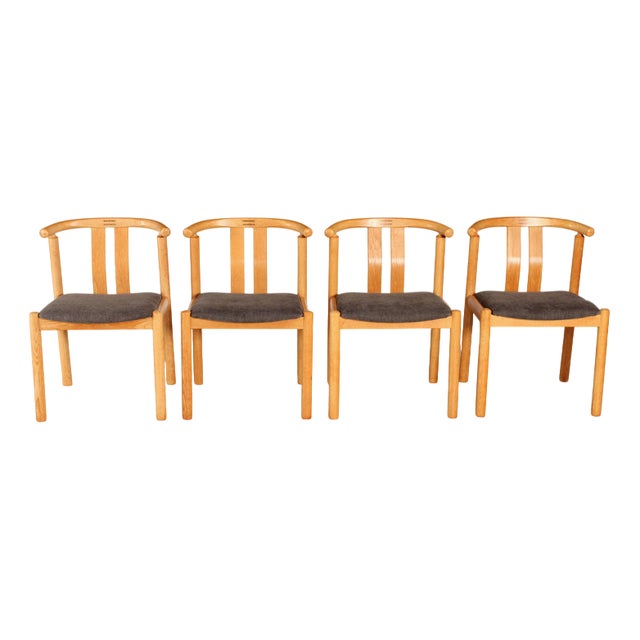 Mid-Century Danish Oak Dining Chairs by Hans J. Frydendal for Boltinge, 1970s, Set of 4 For Sale