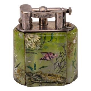 Vintage Tropical Baby Aquarium Table Lighter from Dunhill, 1950s For Sale