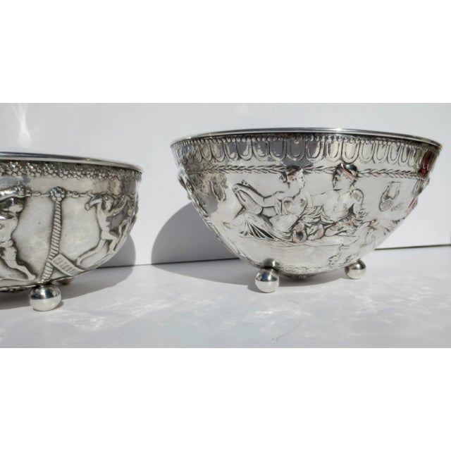 Edward F. Caldwell & Co. E. F. Caldwell Silvered Bronze Greco-Roman Bowls- Pair of 2 For Sale - Image 4 of 9