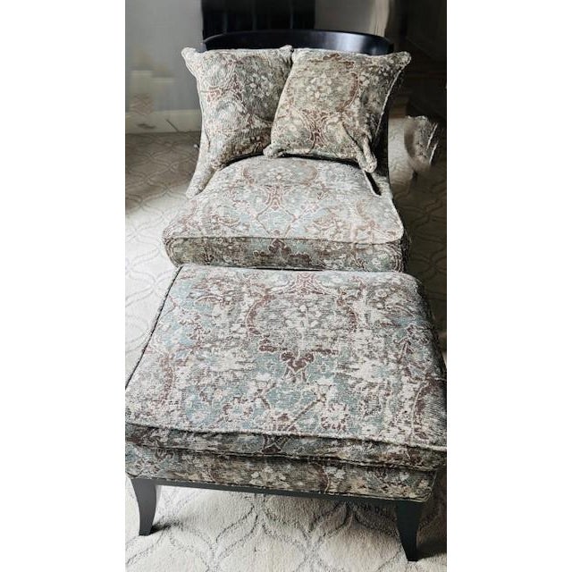 Textile Ambella Slipper Lounge Chair and Ottoman For Sale - Image 7 of 7