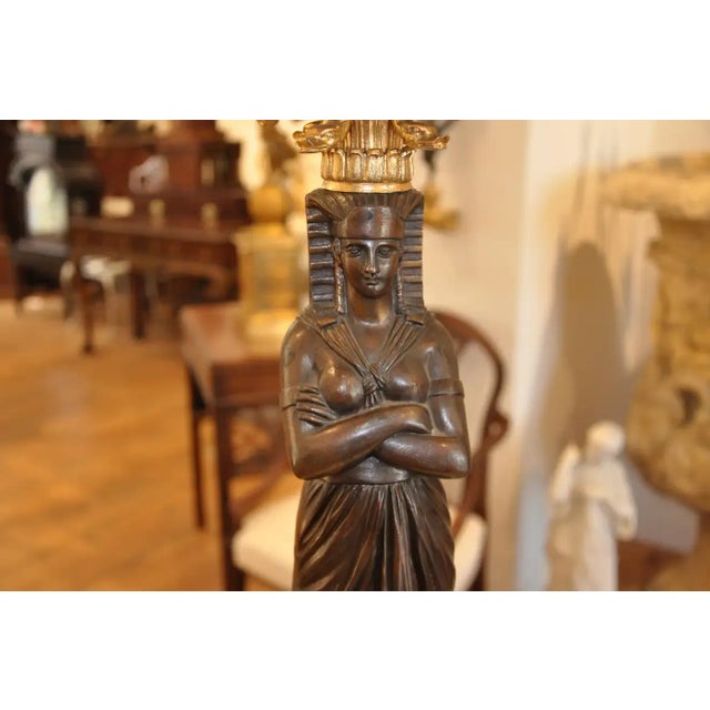 Pair of Early 20th Century Egyptian Revival Candelabra For Sale In Boston - Image 6 of 8