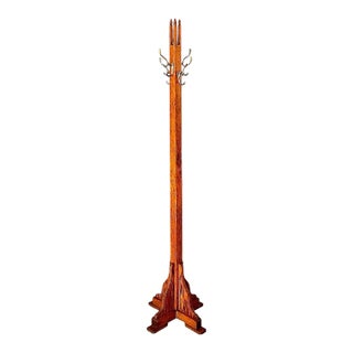 1910s American Arts and Crafts Oak Coat Rack For Sale