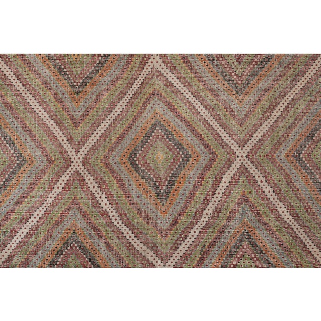 Tan Vintage Turkish Flat-Weave Jajim Kilim Rug 6'8'' X 10'4'' For Sale - Image 8 of 12