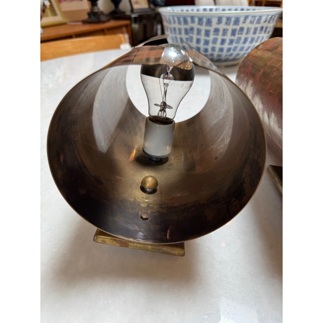Copper Brutalist Mid 20th Century Copper Cylinder Wall Sconces, Pair For Sale - Image 8 of 12