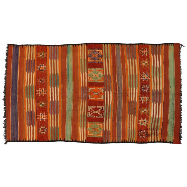 Berber Tribes of Morocco Vintage Berber Moroccan Kilim Tribal Rug - 6'2" X 10'9" For Sale - Image 4 of 5