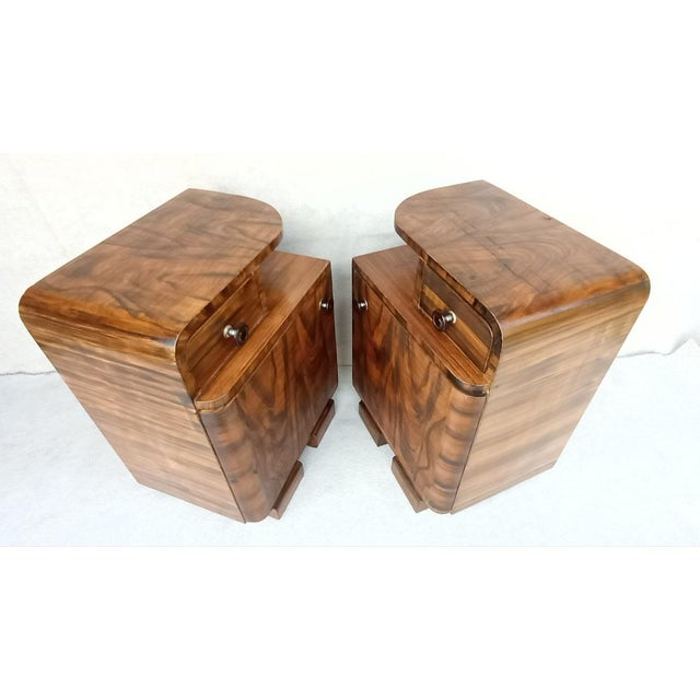 Art Deco Bedside Tables by Jindrich Halabala, 1940s, Set of 2 For Sale - Image 10 of 18