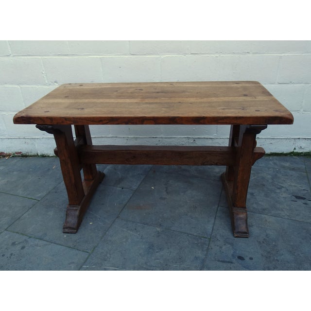 Vintage Brutalist Oak Coffee Table, 1920s For Sale - Image 4 of 15