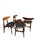 Vintage Set of 4 Greta Dining Chairs in Teak Wood and Black Leather For Sale - Image 4 of 9