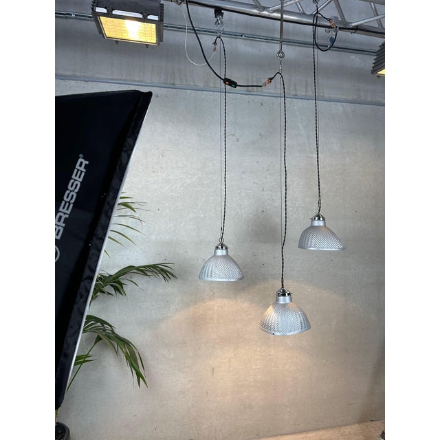 Industrial Pendant Lamps from Helioray, 1950s, Set of 3 For Sale - Image 3 of 13