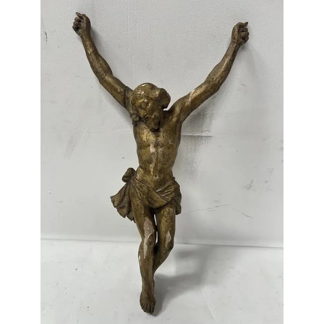 Christ in Carved and Gilded Wood, 19th Century For Sale - Image 12 of 16
