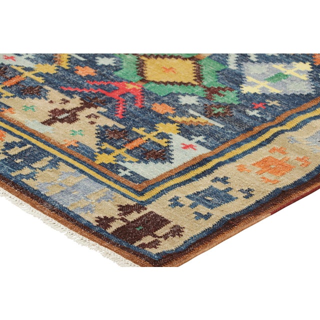 Rug & Kilim’s Dhurrie Runner Rug in Colorful Geometric Patterns For Sale In New York - Image 6 of 7