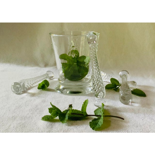Cambridge Glass Company 1930s Art Deco Cambridge Glass Cocktail Muddlers, Crystal Barware Set of 4, Nantucket Estate For Sale - Image 4 of 12