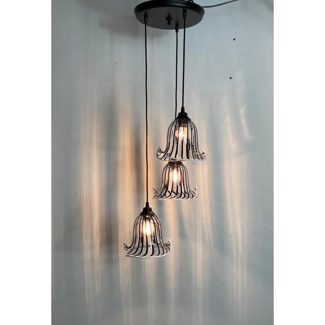 1980s Hanging Lights with Murano Glass Bowls by Gio Ponti, 1980 For Sale - Image 5 of 18