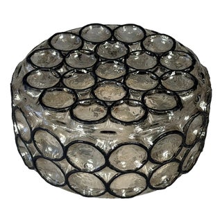 Vintage Ceiling Lamp in Glass and Metal from Glashütte Limburg, Germany, 1960s For Sale