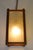 1950s 1950s Mid Century Modern Fiberglass Walnut Brass Lantern Hanging Swag Lamp For Sale - Image 5 of 11