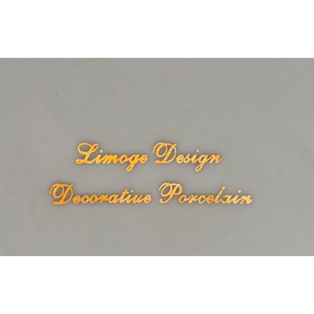 Cobalt Blue Porcelain Basket Vase With 22k Gold Encrustation and Romantic Scene For Sale - Image 9 of 16