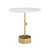 Myles Accent Table Large, Natural Brass with Marble Top For Sale In Detroit - Image 6 of 6