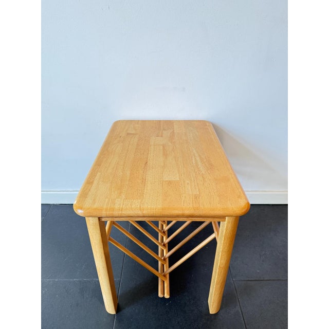 Brown Vintage Wooden Side Table with Magazine Rack, 1970s For Sale - Image 8 of 16