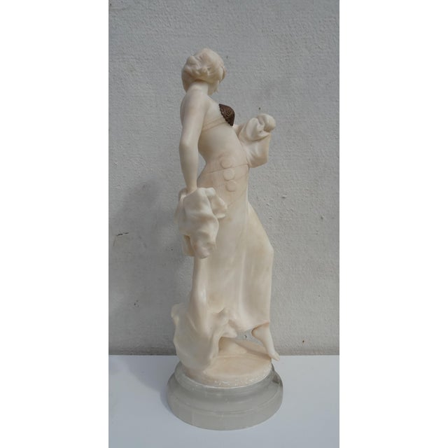 Art Nouveau Carved Alabaster and Bronze Dancer, 1890s For Sale - Image 11 of 18