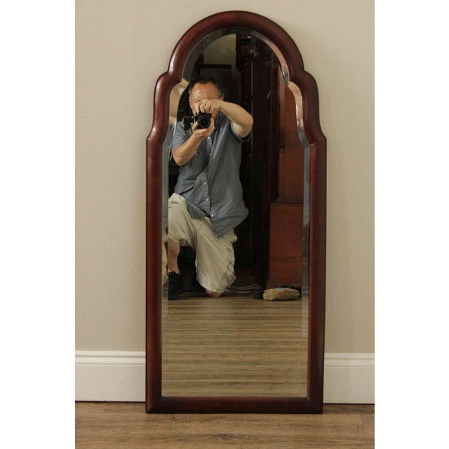 Queen Anne Style Solid Mahogany Keyhole Wall Mirror For Sale - Image 4 of 12