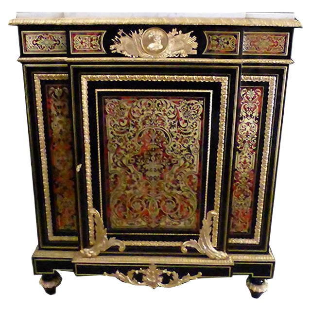 Antique Marquetry Inlaid Buffet For Sale
