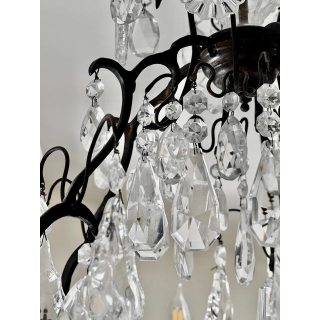 Bronze Late 19th Century French Louis XV Style Bronze and Crystal Chandelier For Sale - Image 8 of 18