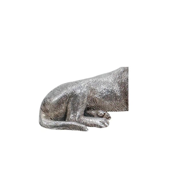 Magrino Italian sterling silver overlay Labrador figurine, dating to the late 20th century. This sculptural piece features...